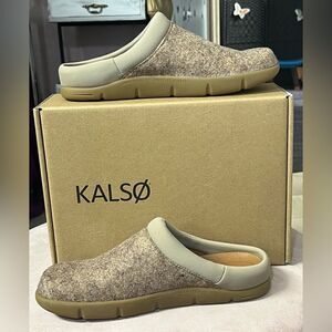 KALSO EARTH Beige Wool Mules